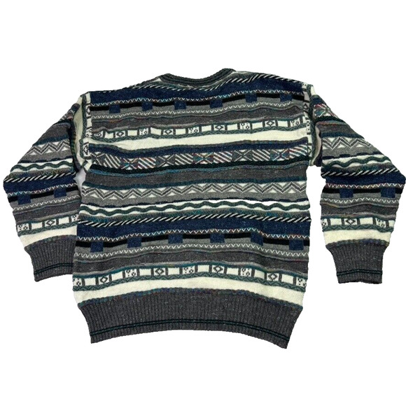 Alfani Sweater Mens S 3D Knit Textured Cosby Biggie 90s Hip Hop Coogi Style - Picture 3 of 12